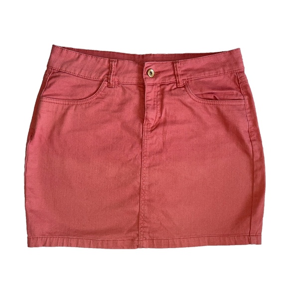 EUC Liquid X Denim Mini Skirt in Salmon Size 5/6 - Picture 1 of 4